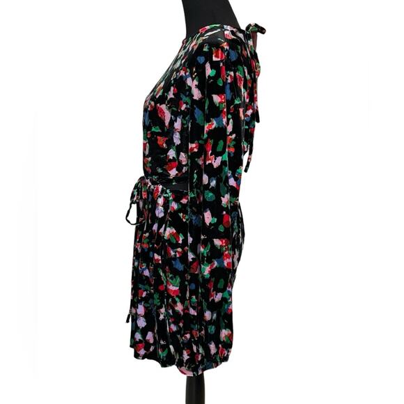 New ~ OPEN EDIT / NORDSTROM ~ Floral Velvet Cut Out Back Mini Dress XL FALL ~ - Picture 5 of 8